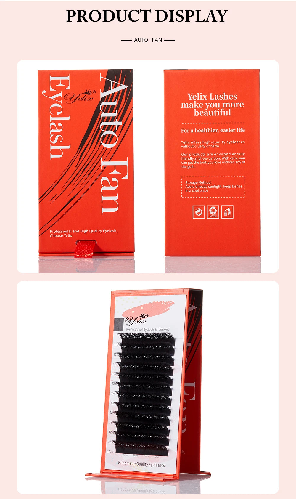 Extensions de Cils Volume Yelix – Easy Fan Noir Mat D Curl (8 à 15 mm) - Blinksy